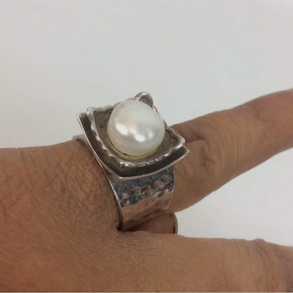 Silpada Sterling Silver Freshwater Pearl Ring Size 6